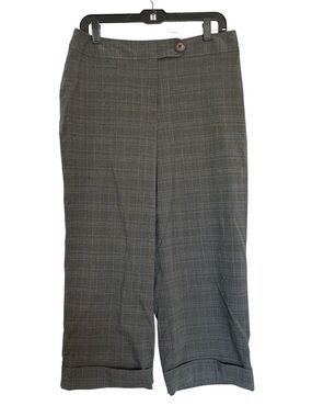 Junior’s Gray Plaid Formal Cuffed Dress Pant Size 14